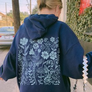 Blue Wildflower Hoodie Flower Hoodie